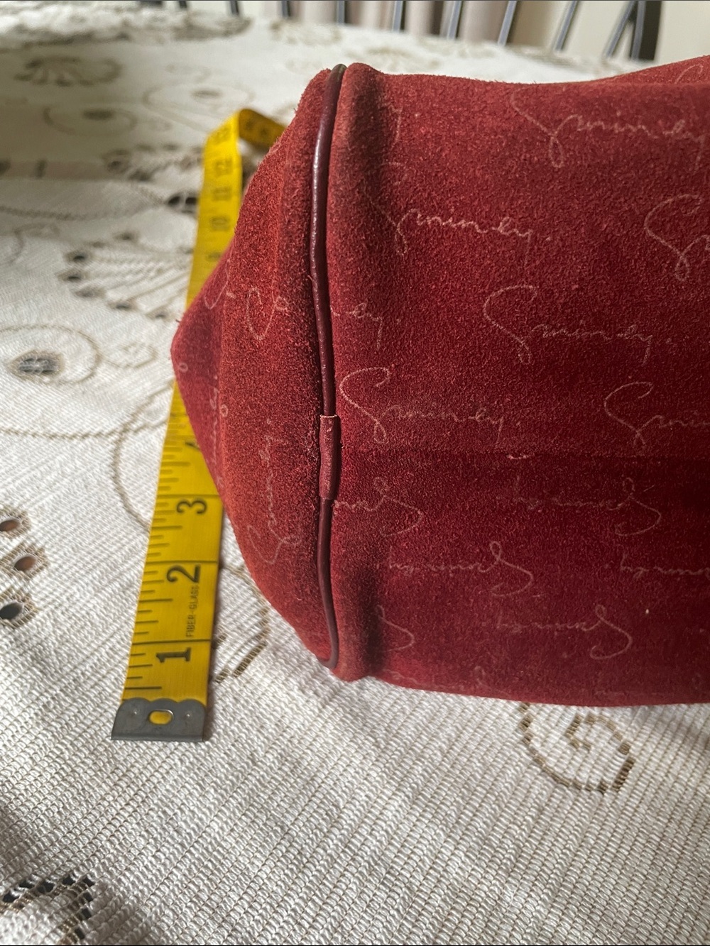 Givenchy Burgundy Suede Calfskin Monogram Vintage Bowling Satchel Bag - Picture 8 of 16